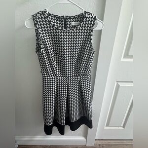 Calvin Klein Monochrome Houndstooth Midi Dress